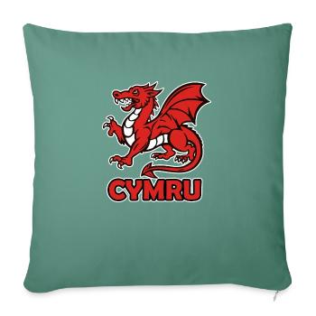 CYMRU WALES Red Dragon - Sofa pillow with filling 45cm x 45cm - cypress green - Front