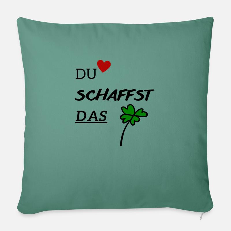 Du schaffst das - Sofakissen mit Füllung 45 x 45 cm - Tanngrün