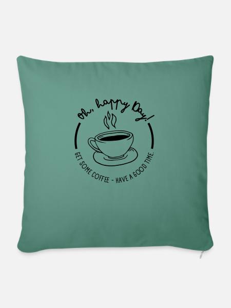 Good Coffee - Good Time - Sofakissen mit Füllung 45 x 45 cm - Tanngrün
