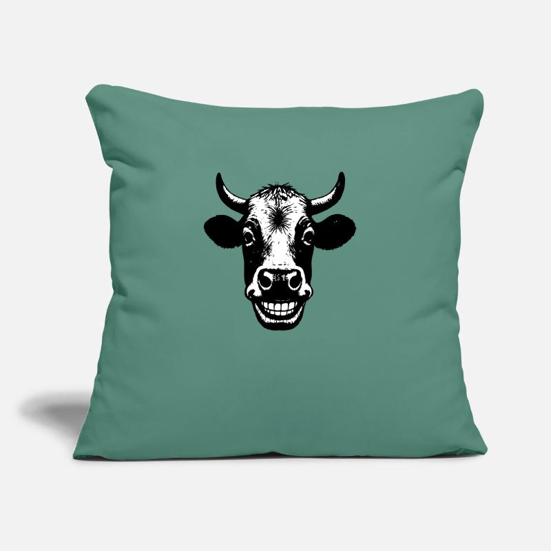 Grinsende Kuh Sofakissen mit Füllung 45 x 45 cm