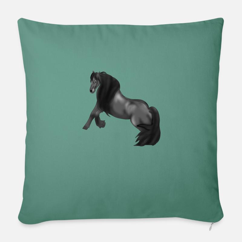 Friese Pferd - Sofakissen mit Füllung 45 x 45 cm - Tanngrün