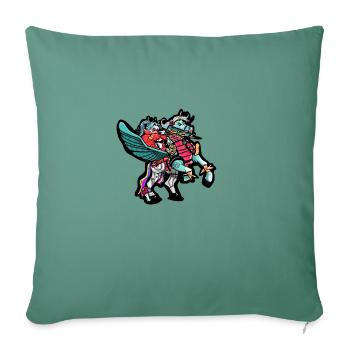 Pégase fantastique surprenant avec détails de licorne - Coussin et housse de 45 x 45 cm - vert sapin - Devant