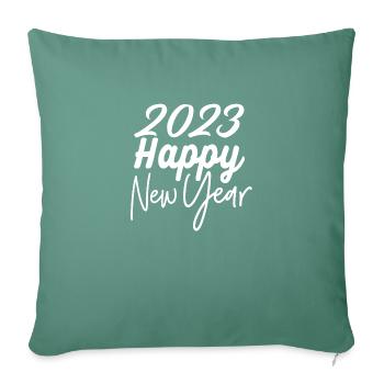 Happy New year 2023 - Sofakissen mit Füllung 45 x 45 cm - Tanngrün - Vorne