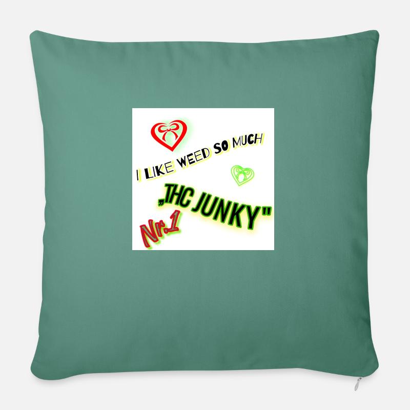 THC JUNKY - Sofakissen mit Füllung 45 x 45 cm - Tanngrün