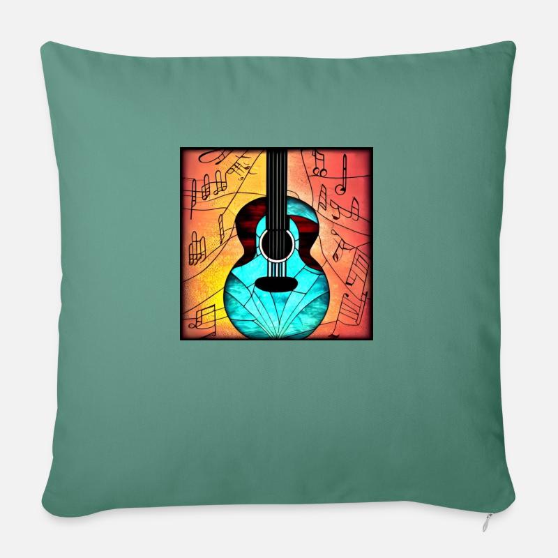 E-Gitarre gute Stimmung - Sofakissen mit Füllung 45 x 45 cm - Tanngrün