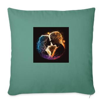 Couple in Love Holding Hands Kissing - Sofa pillow with filling 45cm x 45cm - cypress green - Front