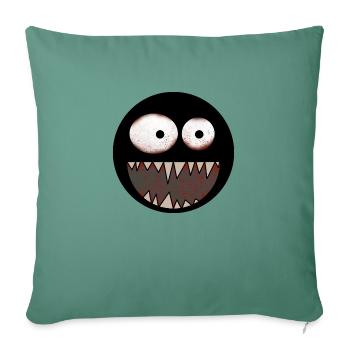 Crazy Face - Sofa pillow with filling 45cm x 45cm - cypress green - Front