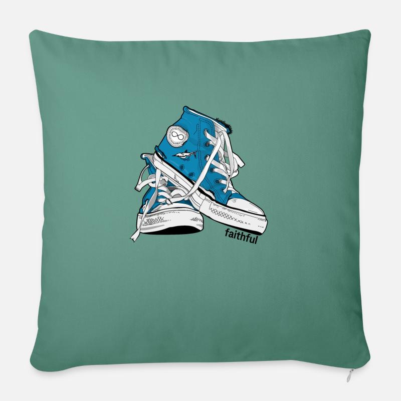 Fidèle - Coussin et housse de 45 x 45 cm - vert sapin