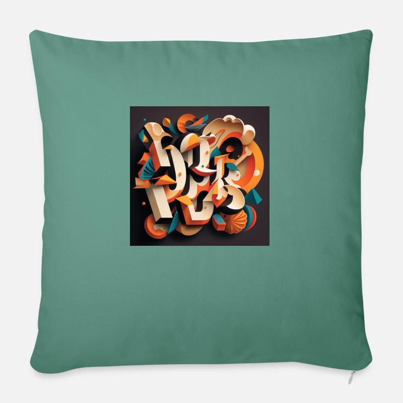 Graffiti - Sofakissen mit Füllung 45 x 45 cm - Tanngrün