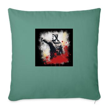 Banksy-inspiriertes Design - Sofakissen mit Füllung 45 x 45 cm - Tanngrün - Vorne