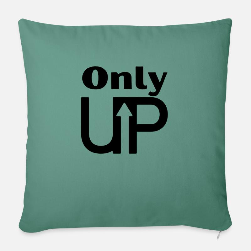 Seulement vers le haut - Coussin et housse de 45 x 45 cm - vert sapin