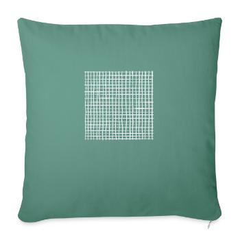 Weiße Linien - karriert - Sofakissen mit Füllung 45 x 45 cm - Tanngrün - Vorne