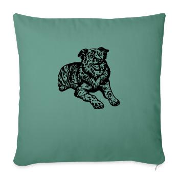 Australian Shepherd - Sofakissen mit Füllung 45 x 45 cm - Tanngrün - Vorne