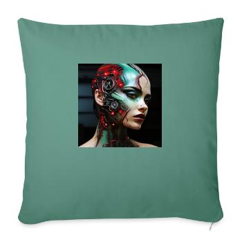 Woman cyborg - Sofa pillow with filling 45cm x 45cm - cypress green - Front