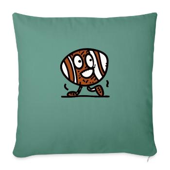 Dessin animé de ballon de rugby - Coussin et housse de 45 x 45 cm - vert sapin - Devant
