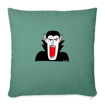 Dracula Karikatur - Sofakissen mit Füllung 45 x 45 cm - Tanngrün - Vorne