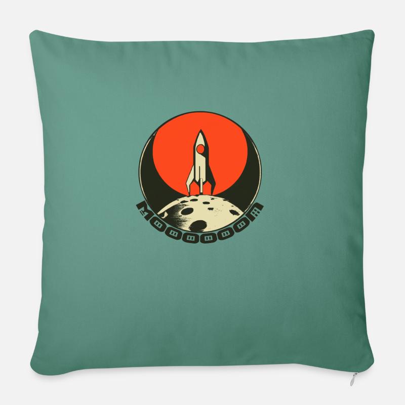 Moooooon - Coussin et housse de 45 x 45 cm - vert sapin