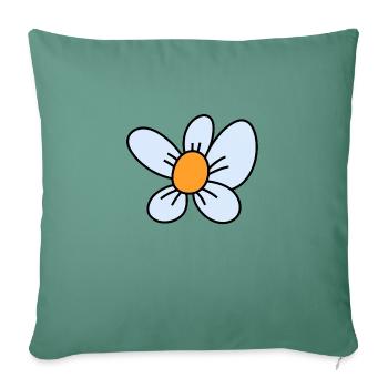 Strahlende Blume mit weißen Blütenblättern - L'Elegance - Sofakissen mit Füllung 45 x 45 cm - Tanngrün - Vorne