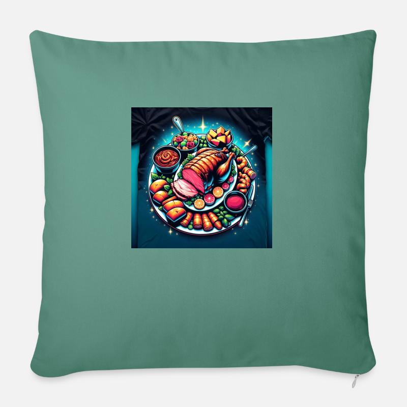 Weihnachtliche Leckereien - Weihnachtsgeschenkidee - Sofakissen mit Füllung 45 x 45 cm - Tanngrün