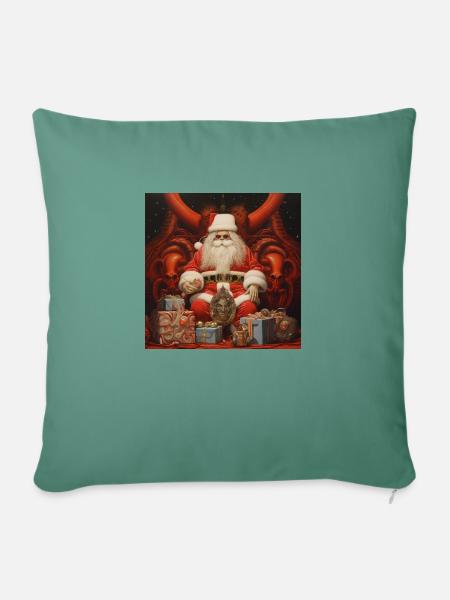 Düsterer Weihnachtsmann - Sofakissen mit Füllung 45 x 45 cm - Tanngrün