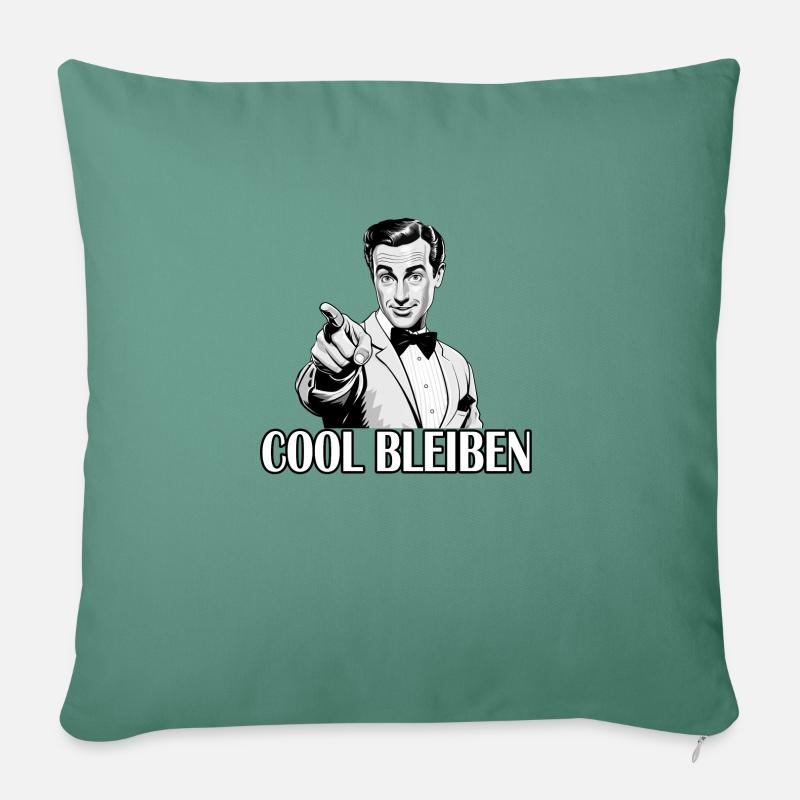 Retro Mann - COOL BLEIBEN - Sofakissen mit Füllung 45 x 45 cm - Tanngrün