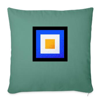 Squares in squares - Sofa pillow with filling 45cm x 45cm - cypress green - Front