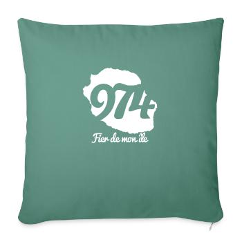 Collection 974 Fier de mon île - Coussin et housse de 45 x 45 cm - vert sapin - Devant