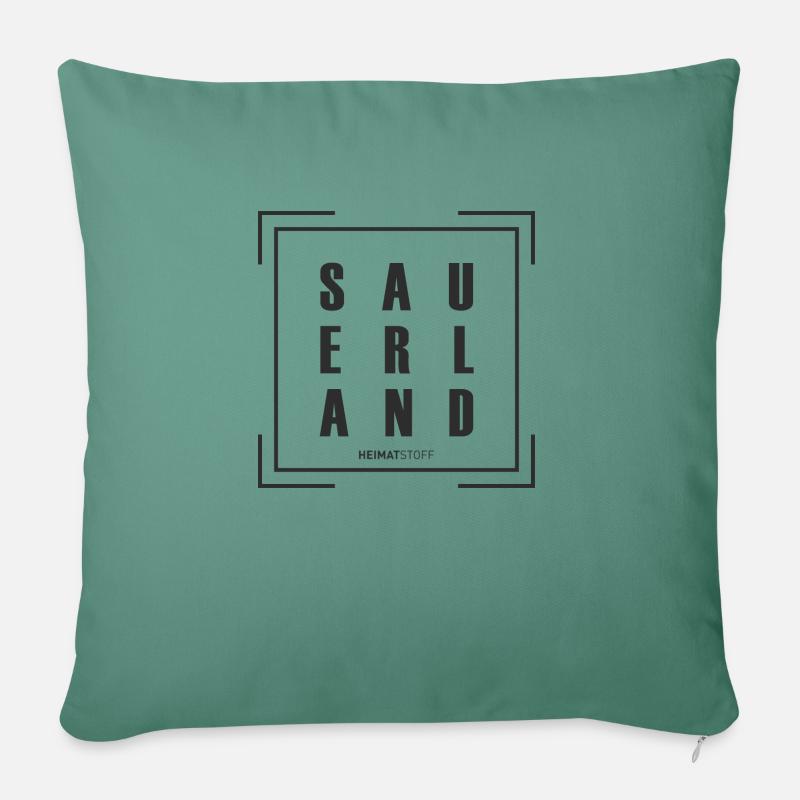 Sauerland Block schwarz - Sofakissen mit Füllung 45 x 45 cm - Tanngrün