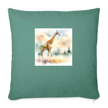 Watercolor Giraffe - Sofa pillow with filling 45cm x 45cm - cypress green - Front