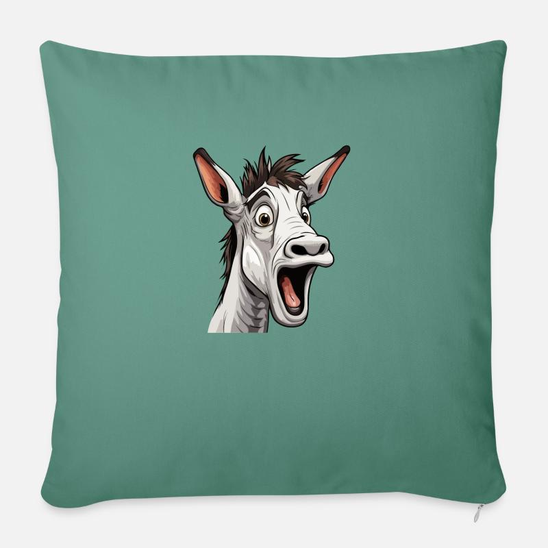Crazy Esel witziger Esel - Sofakissen mit Füllung 45 x 45 cm - Tanngrün