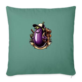 Aubergine - Coussin et housse de 45 x 45 cm - vert sapin - Devant