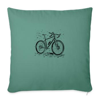 Gravel // Vélo Gravel (noir) - Coussin et housse de 45 x 45 cm - vert sapin - Devant