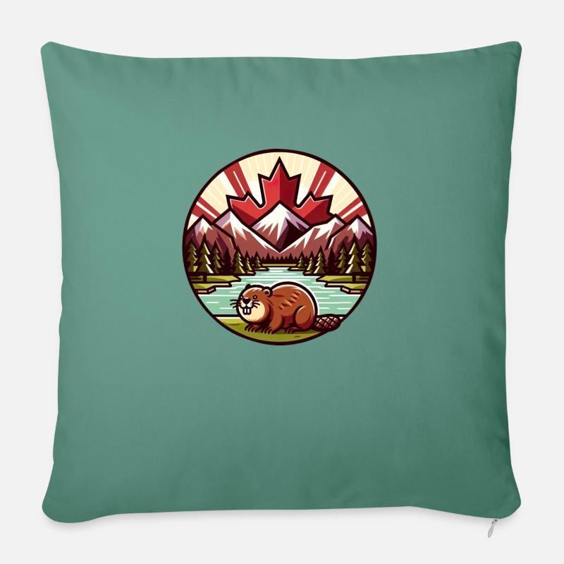 Kanada Bieber 3 - Sofakissen mit Füllung 45 x 45 cm - Tanngrün