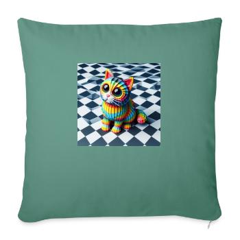 Optical IllusionCat - Sofa pillow with filling 45cm x 45cm - cypress green - Front
