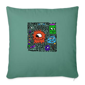 AMUSEMENT - Coussin et housse de 45 x 45 cm - vert sapin - Devant