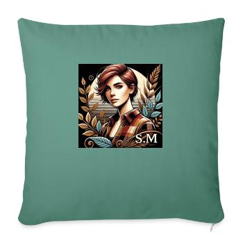 Strong Woman Botanical Art - Sofa pillow with filling 45cm x 45cm - cypress green - Front