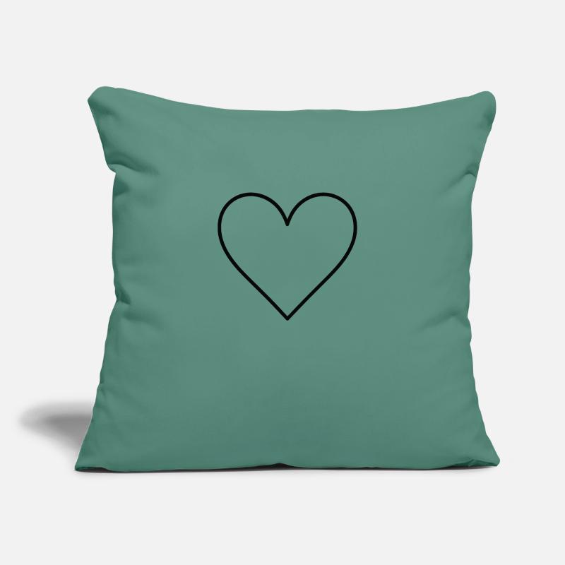 Basic heart black Sofa pillow with filling 45cm x 45cm