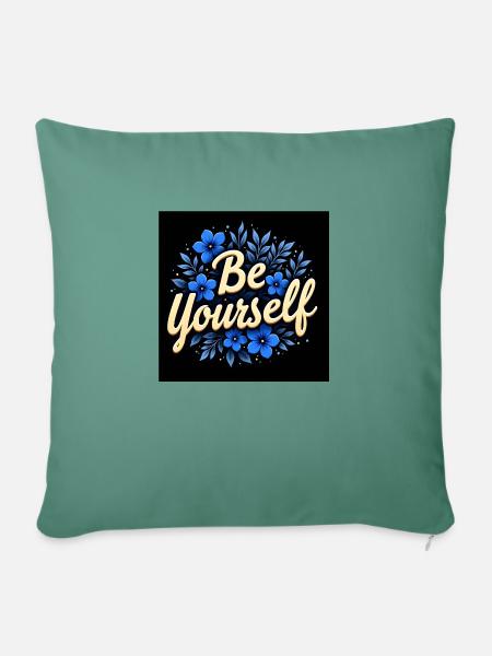 Be yourself flowers - Sofakissen mit Füllung 45 x 45 cm - Tanngrün