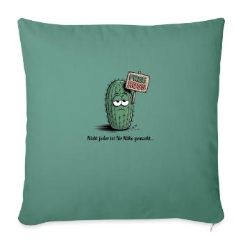 Free Hugs – Not everyone is made for closeness - Sofa pillow with filling 45cm x 45cm - cypress green - Front