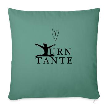 Turntante / Trainerin / Übungsleiterin - Sofakissen mit Füllung 45 x 45 cm - Tanngrün - Vorne
