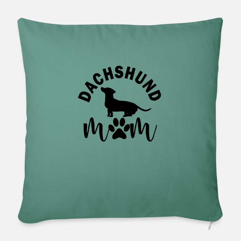 DACKEL DACHSHUND MOM TECKEL DACKELLIEBE - Sofakissen mit Füllung 45 x 45 cm - Tanngrün