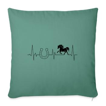 Mare with horseshoe - Sofa pillow with filling 45cm x 45cm - cypress green - Front
