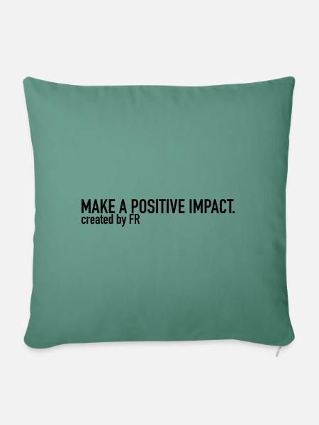 MAKE A POSITIVE IMPACT. - Sofakissen mit Füllung 45 x 45 cm - Tanngrün