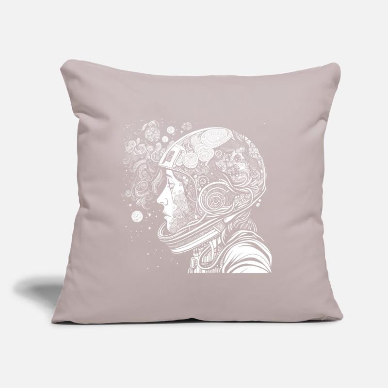 "Psychonaut" Psychedelic astronaut with patterns Sofa pillow with filling 45cm x 45cm