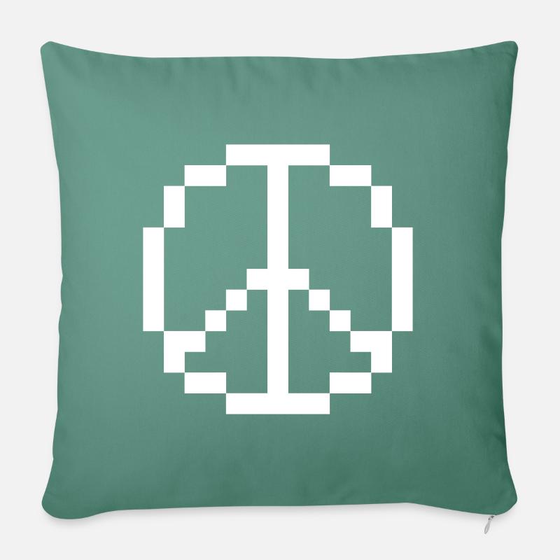 Pixelpeace (en anglais seulement) - Coussin et housse de 45 x 45 cm - vert sapin