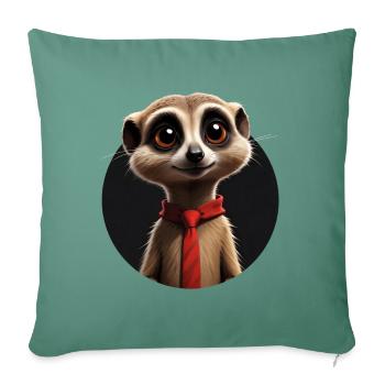 Süßes Erdmännchen mit Krawatte - Sofakissen mit Füllung 45 x 45 cm - Tanngrün - Vorne