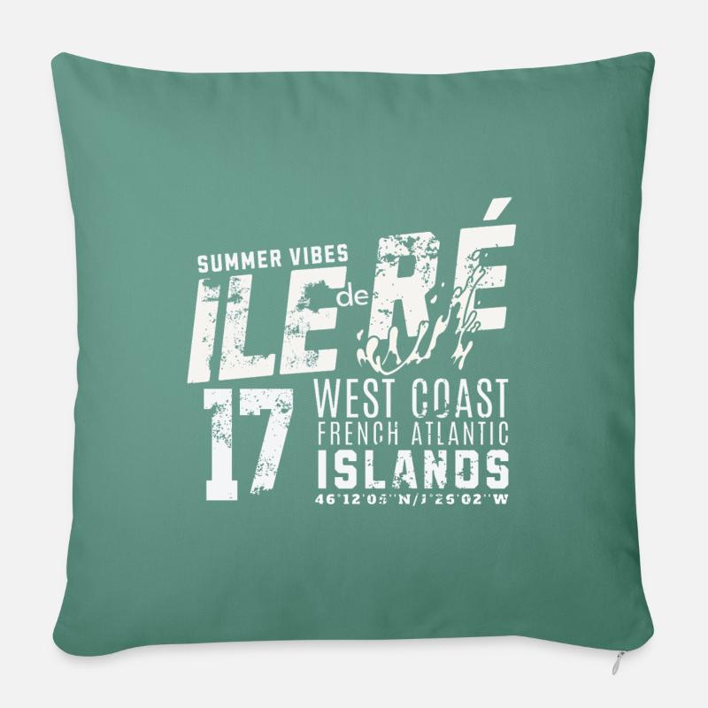 Ile de Ré Westküste Atlantik - Sofakissen mit Füllung 45 x 45 cm - Tanngrün