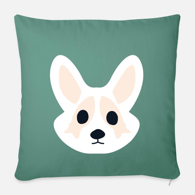 Corgi Rosa - Sofakissen mit Füllung 45 x 45 cm - Tanngrün
