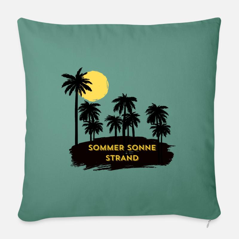 Sommer Sonne Strand - Sofakissen mit Füllung 45 x 45 cm - Tanngrün