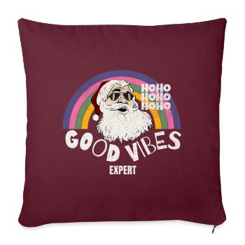 Santa bonnes vibes expert 3 - Coussin et housse de 45 x 45 cm - bordeaux - Devant